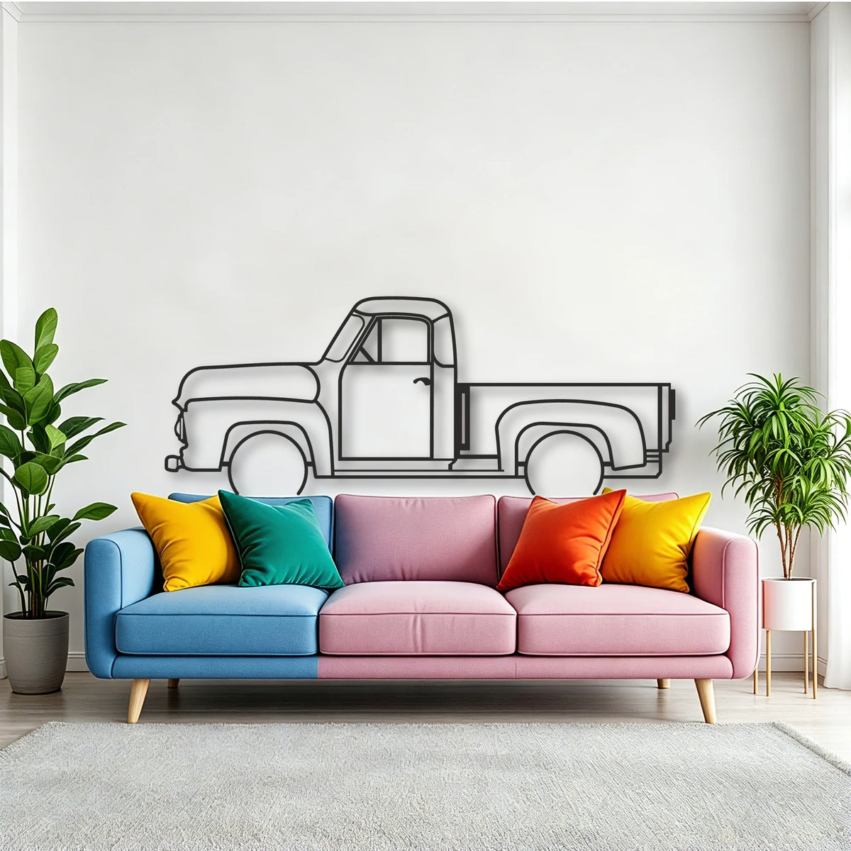 OLD TRUCK Classic Silhouette Metal Wall Art - Tinvibe