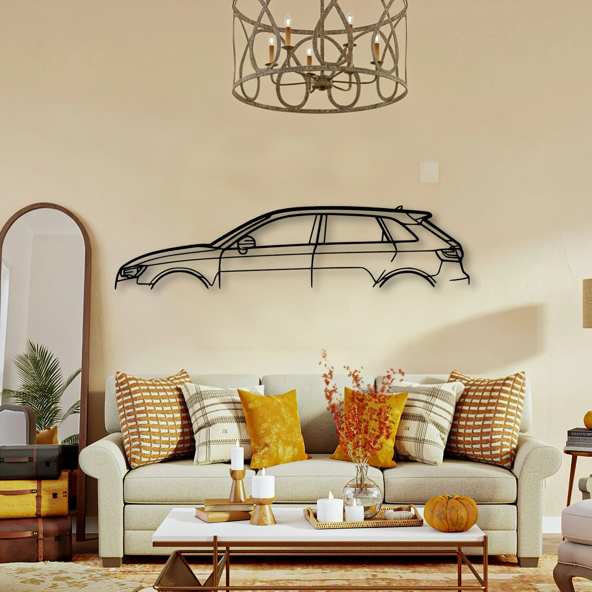RS3 Sportback 2014 Classic Silhouette Metal Wall Art - Tinvibe