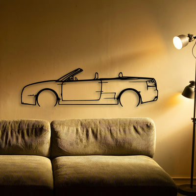 RS4 2006 Cabriolet Classic Silhouette Metal Wall Art - Tinvibe