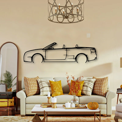 RS4 2006 Cabriolet Classic Silhouette Metal Wall Art - Tinvibe