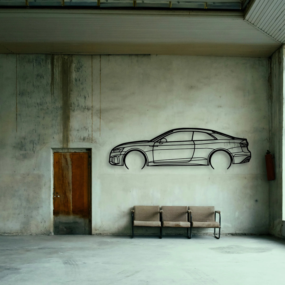 RS5 Coupe 2022 Classic Silhouette Metal Wall Art - Tinvibe