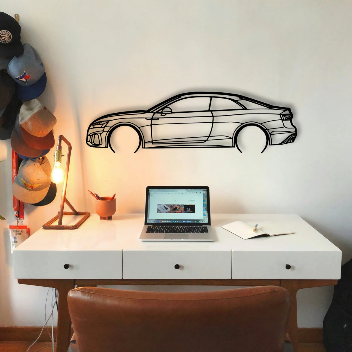 RS5 Coupe 2022 Classic Silhouette Metal Wall Art - Tinvibe