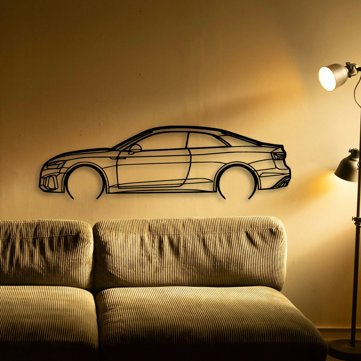 RS5 Coupe 2022 Classic Silhouette Metal Wall Art - Tinvibe