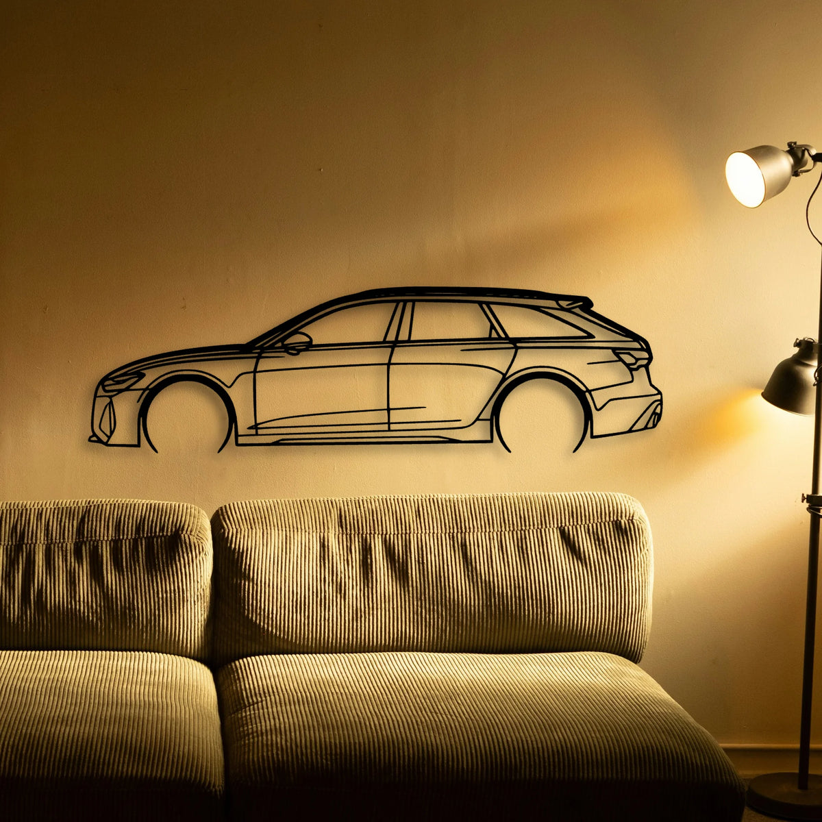 RS6 2022 Classic Silhouette Metal Wall Art - Tinvibe