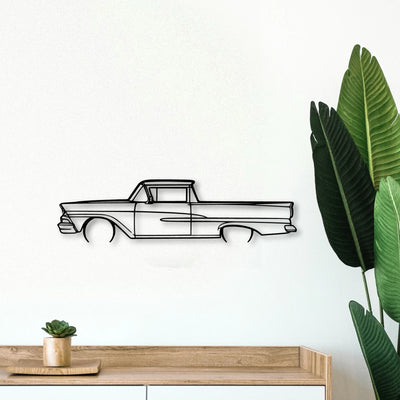 Ranchero 1958 Classic Silhouette Metal Wall Art - Tinvibe