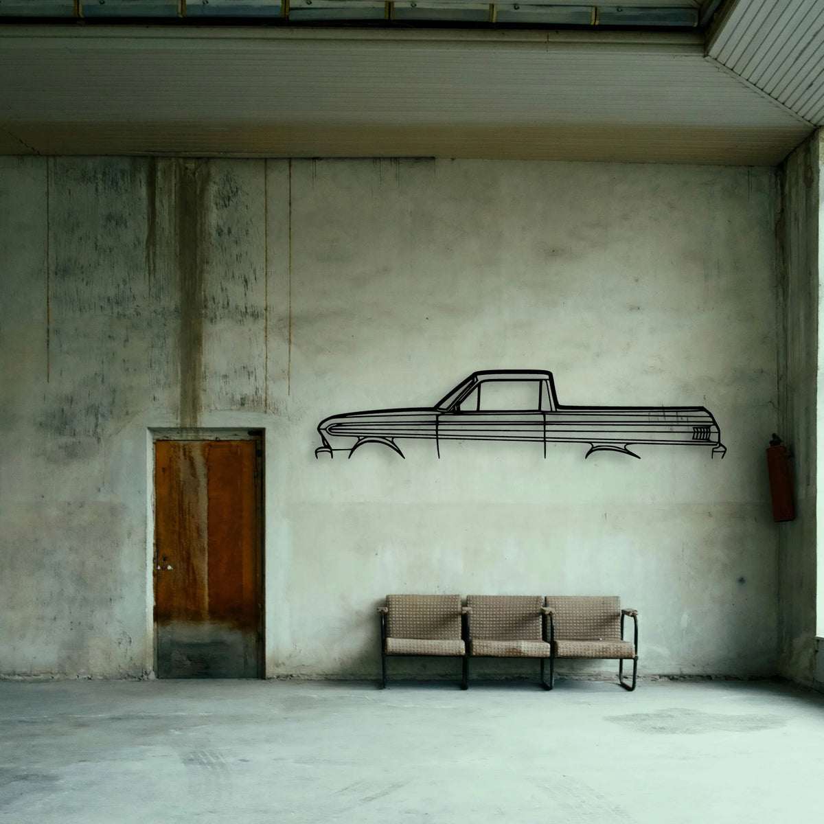 Ranchero 1965 Classic Silhouette Metal Wall Art - Tinvibe