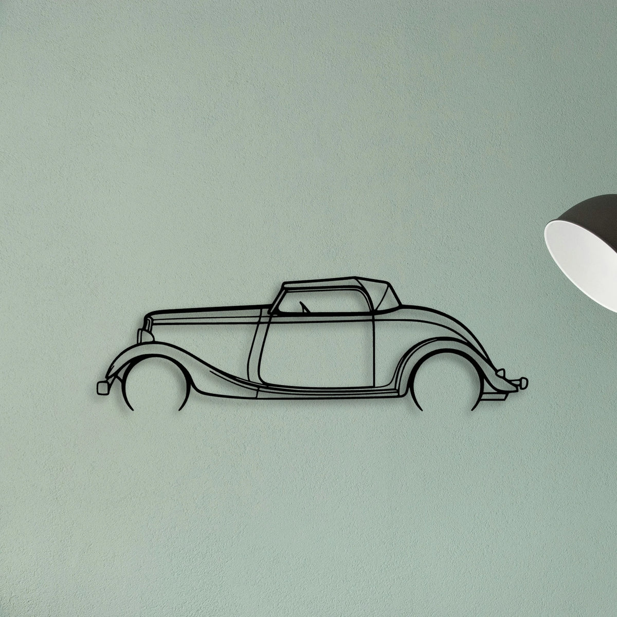Roadster 1934 Classic Silhouette Metal Wall Art - Tinvibe