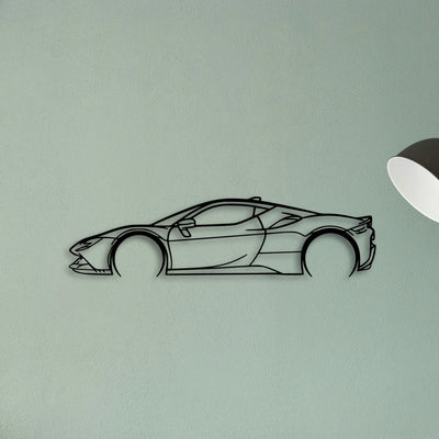 SF90 Stradale 3 Classic Silhouette Metal Wall Art - Tinvibe
