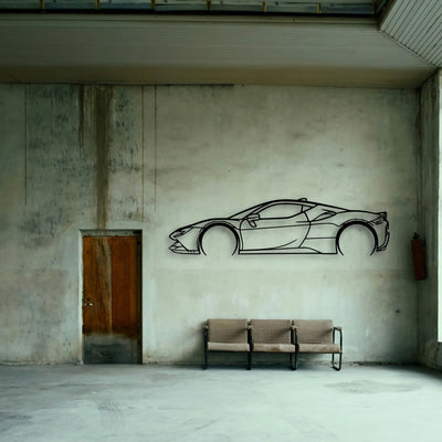 SF90 Stradale 3 Classic Silhouette Metal Wall Art - Tinvibe