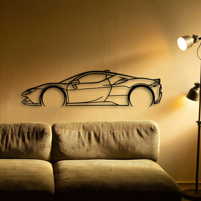 SF90 Stradale 3 Classic Silhouette Metal Wall Art - Tinvibe