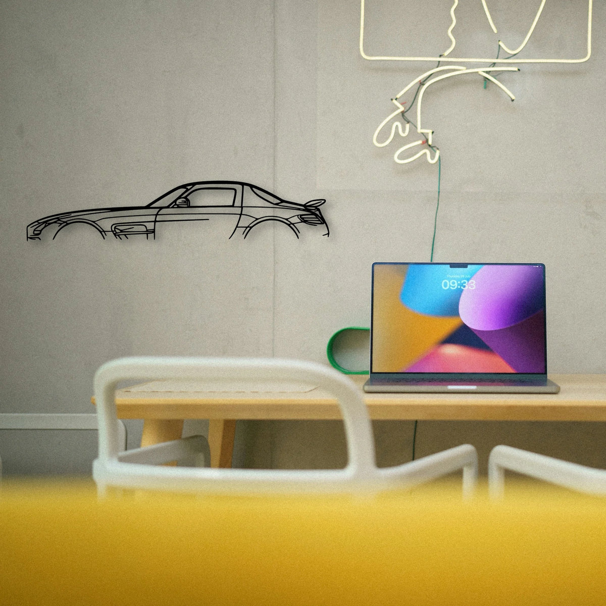 SLS AMG Classic Silhouette Metal Wall Art - Tinvibe