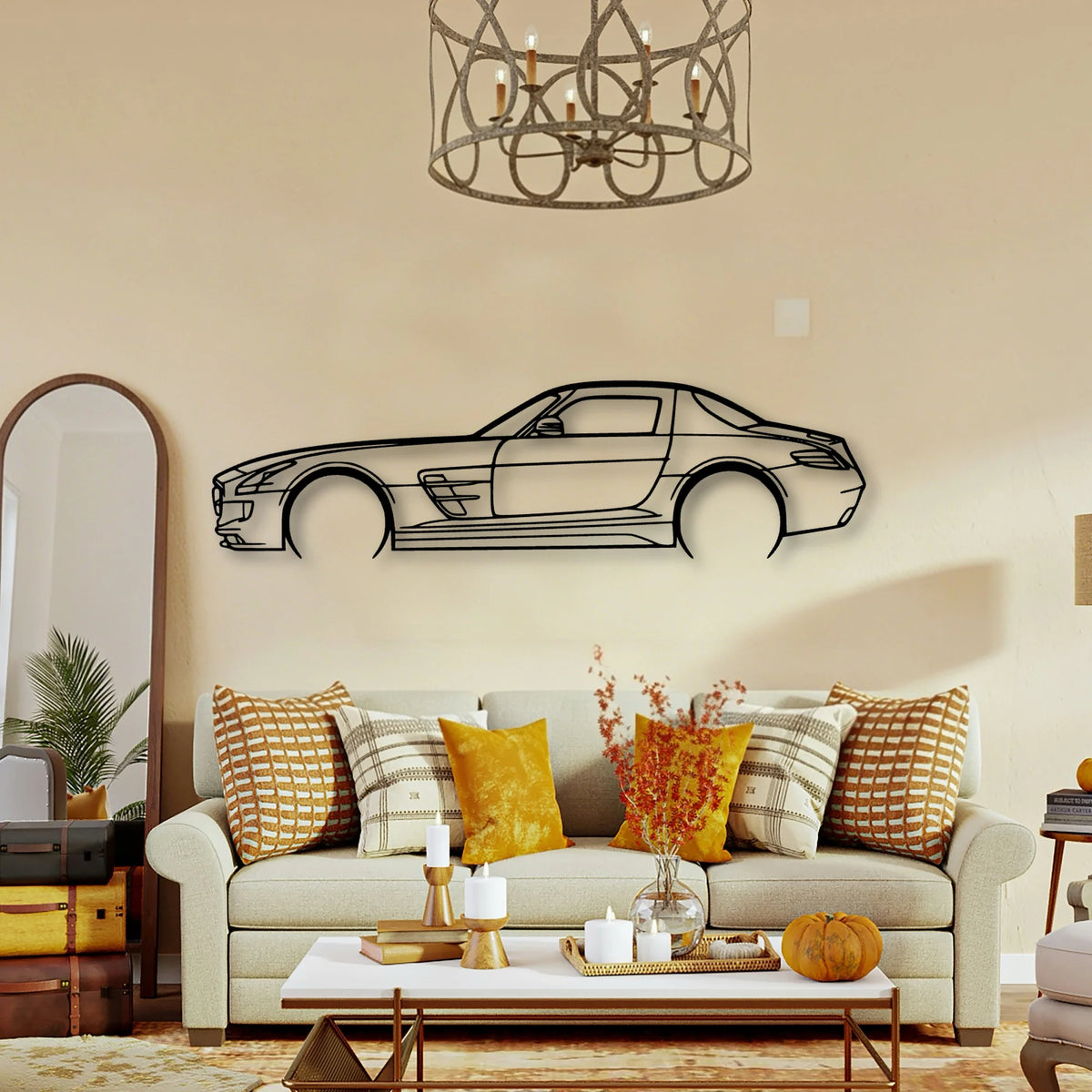 SLS AMG 2011 Classic Silhouette Metal Wall Art - Tinvibe