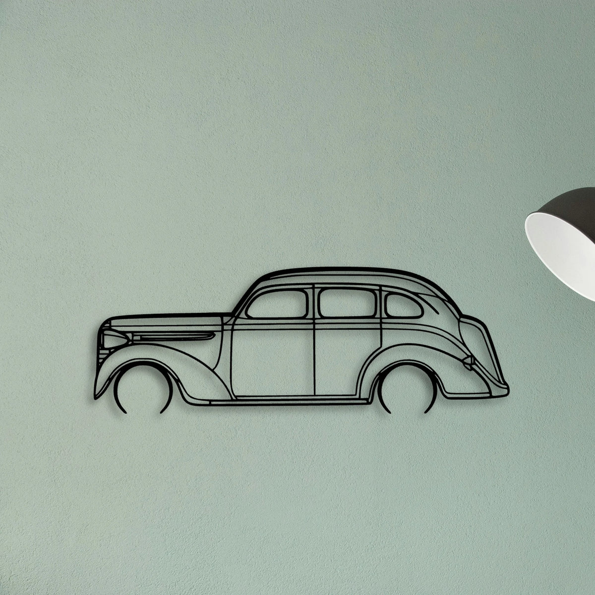 Sedan 1938 Classic Silhouette Metal Wall Art - Tinvibe