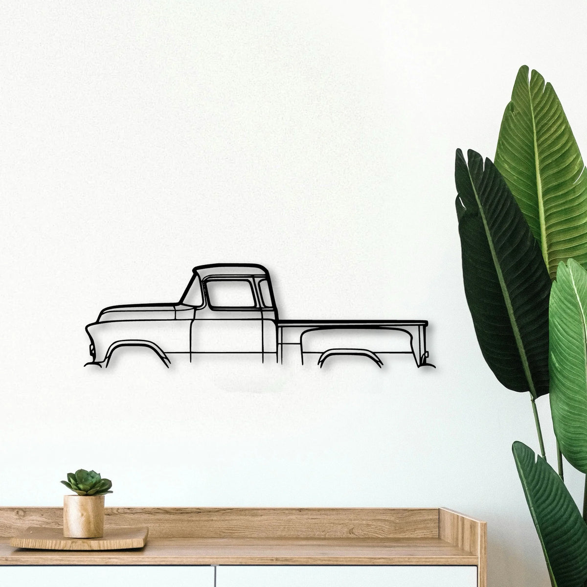 Short BED 3100 1955 Classic Silhouette Metal Wall Art - Tinvibe