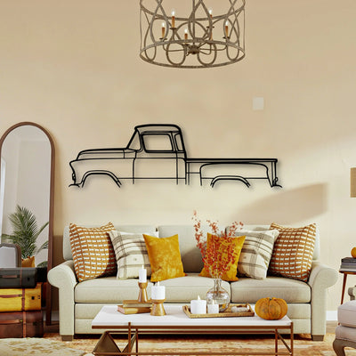 Short BED 3100 1955 Classic Silhouette Metal Wall Art - Tinvibe