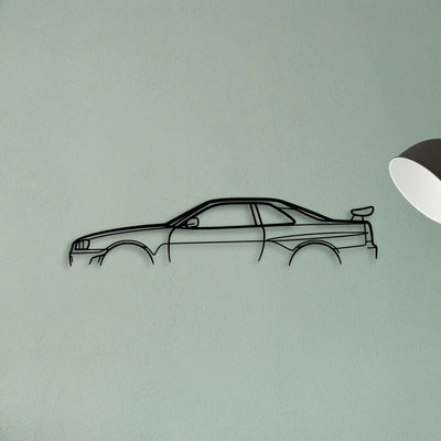 Skyline GT R R34 Classic Silhouette Metal Wall Art - Tinvibe