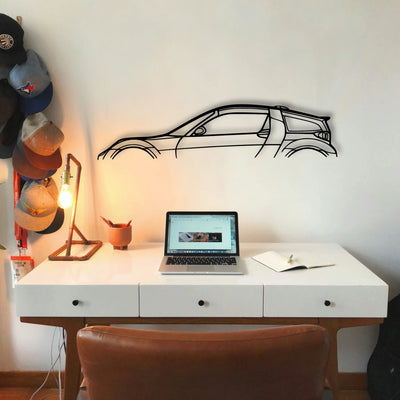 Smart Coupe B Edition 2002 Classic Silhouette Metal Wall Art - Tinvibe