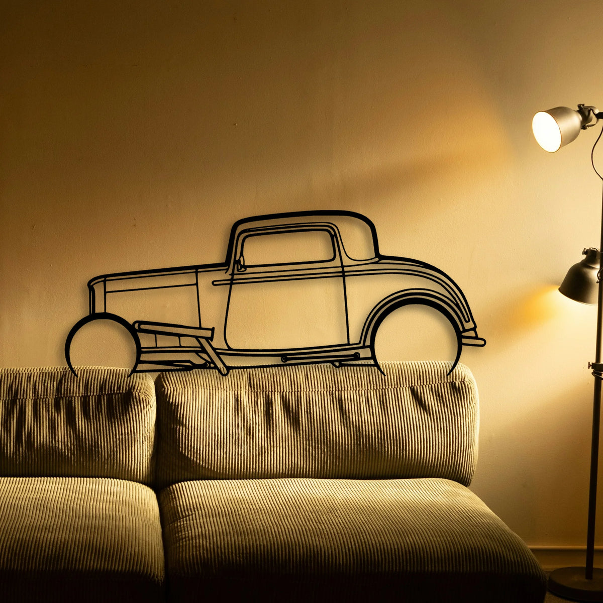 Street ROD 1932 Classic Silhouette Metal Wall Art - Tinvibe