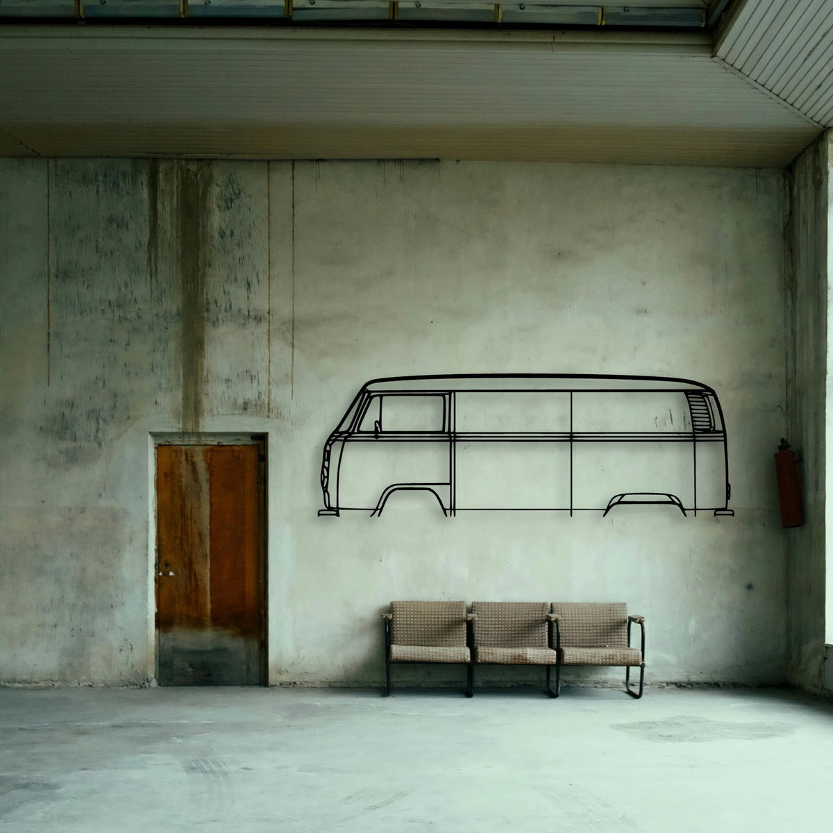 T2 BUS 1977 Classic Silhouette Metal Wall Art - Tinvibe