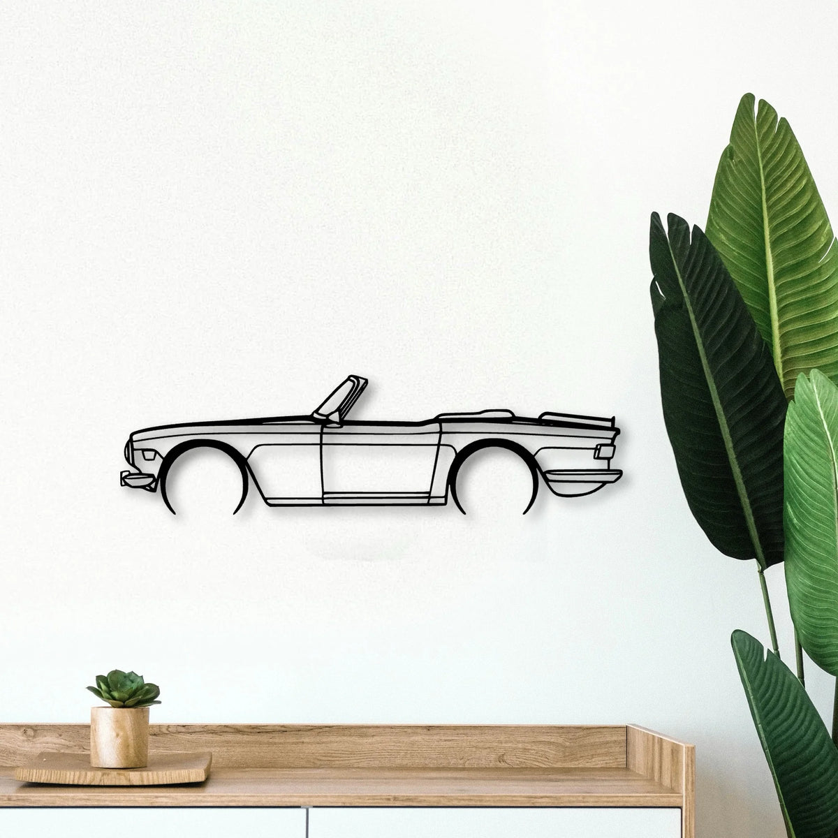 TR6 1974 2 Classic Silhouette Metal Wall Art - Tinvibe