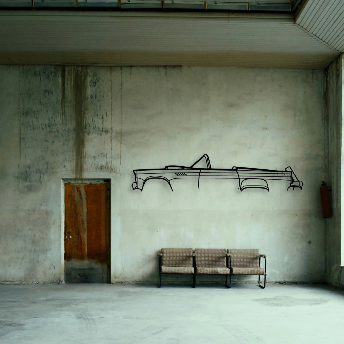 Thunderbird 1955 Classic Silhouette Metal Wall Art - Tinvibe