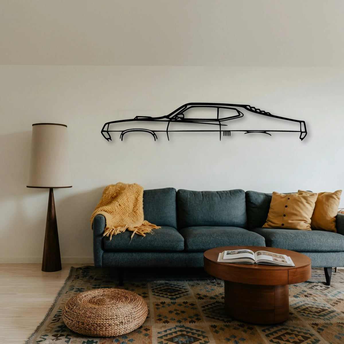 Torino GT 1970 Classic Silhouette Metal Wall Art - Tinvibe