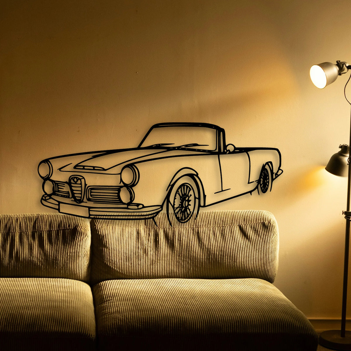 Touring Spider 1960 Angle Classic Silhouette Metal Wall Art - Tinvibe