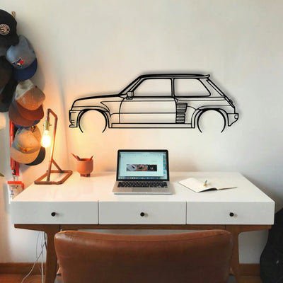 Turbo 2 1983 Classic Silhouette Metal Wall Art - Tinvibe