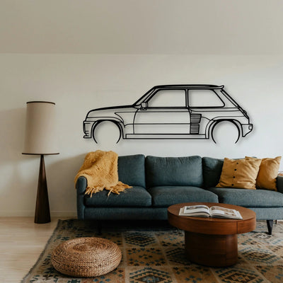Turbo 2 1983 Classic Silhouette Metal Wall Art - Tinvibe