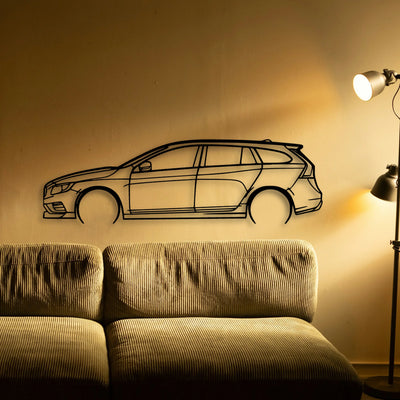 V60 Polestar Classic Silhouette Metal Wall Art - Tinvibe