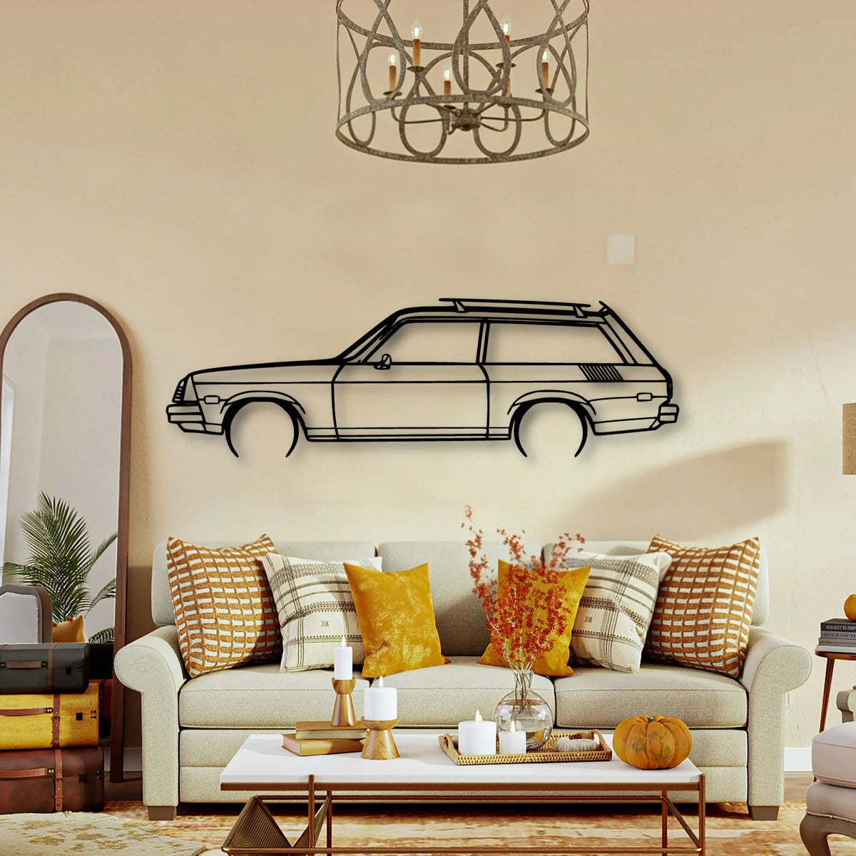 Vega Estate Wagon 1976 Classic Silhouette Metal Wall Art - Tinvibe