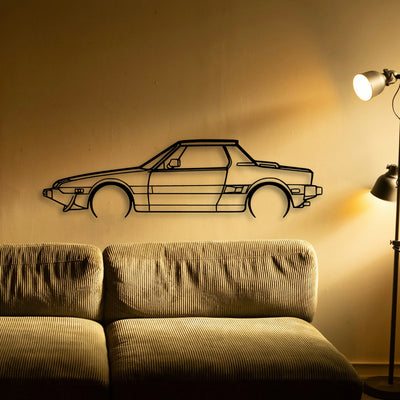 X1 9 Bertone 1987 Classic Silhouette Metal Wall Art - Tinvibe