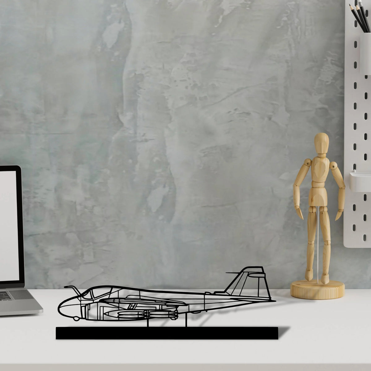a-6-intruder Silhouette Metal Art Stand - Tinvibe