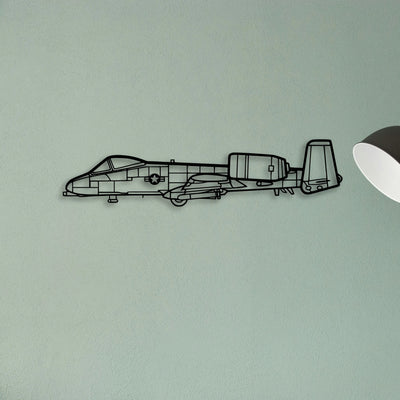 A10 Thunderbolt 2 Classic Aircraft Silhouette Metal Wall Art - Tinvibe