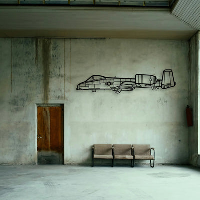 A10 Thunderbolt 2 Classic Aircraft Silhouette Metal Wall Art - Tinvibe