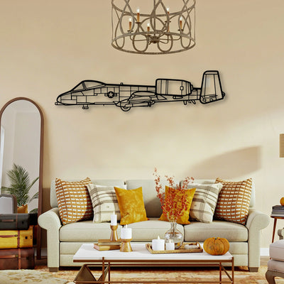 A10 Thunderbolt 2 Classic Aircraft Silhouette Metal Wall Art - Tinvibe