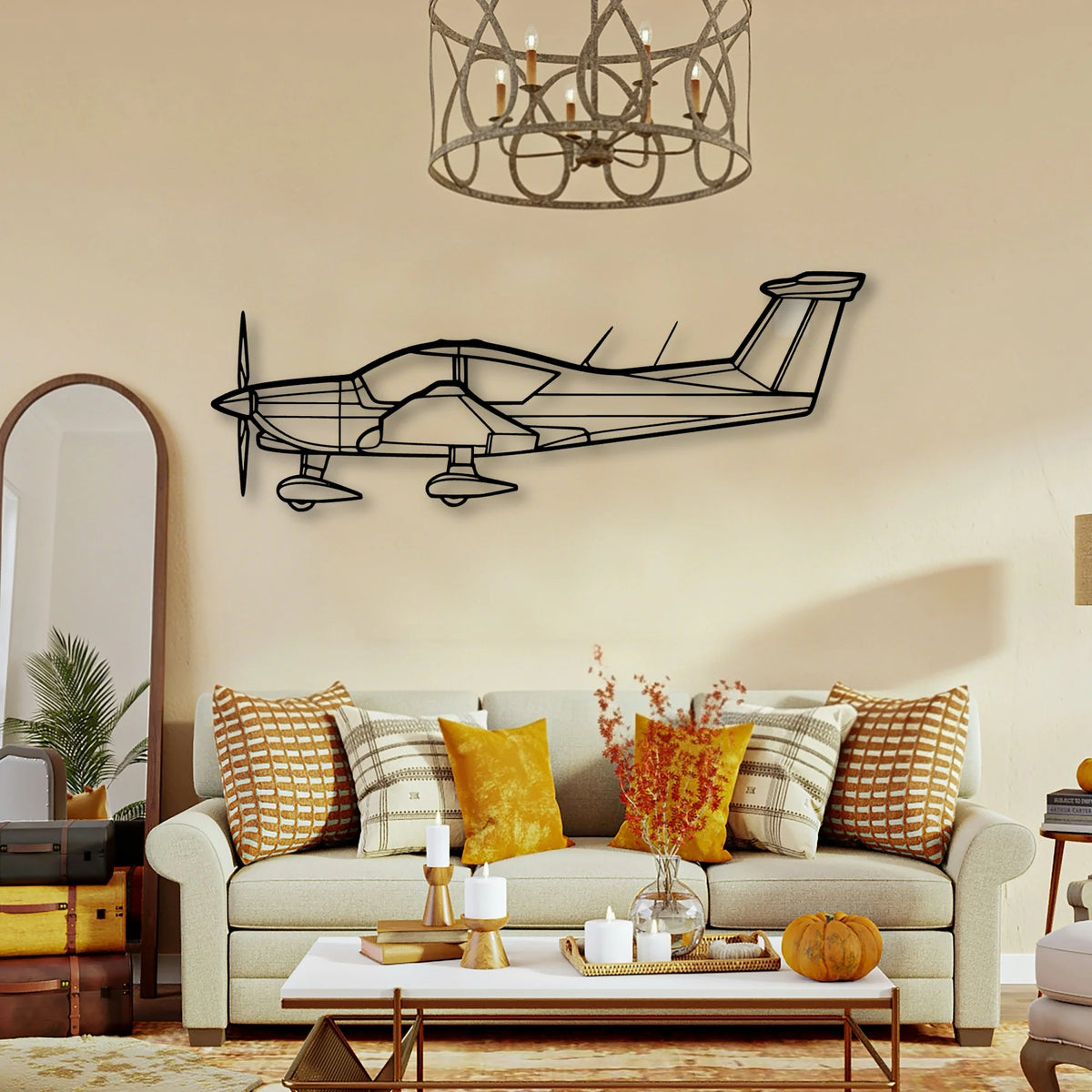 A185F Skywagon Classic Aircraft Silhouette Metal Wall Art - Tinvibe