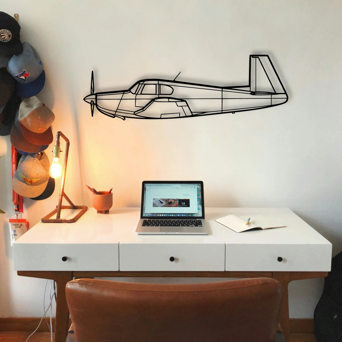 A23 24 Musketeer 3 Classic Aircraft Silhouette Metal Wall Art - Tinvibe