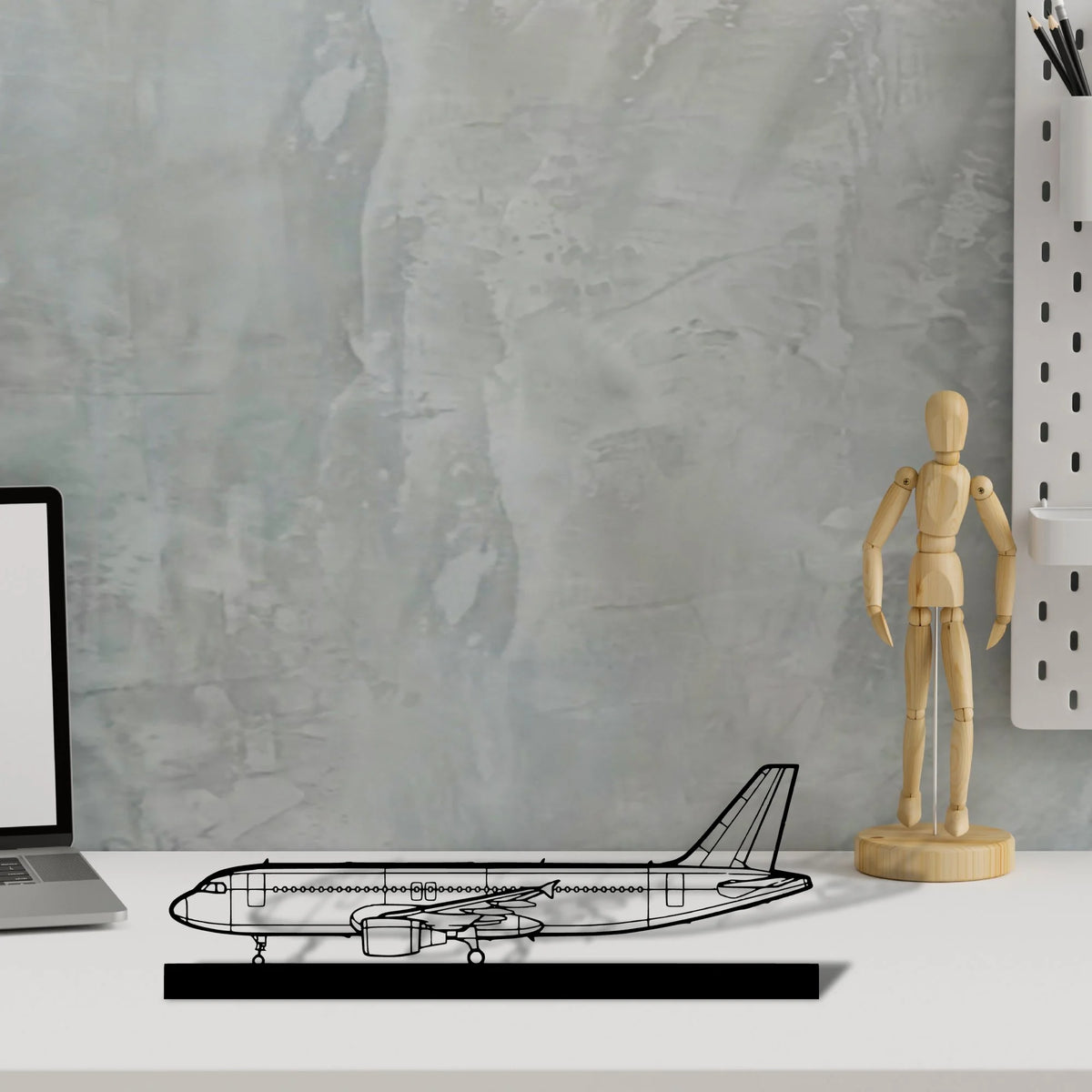 a320-cfm56-2 Silhouette Metal Art Stand - Tinvibe