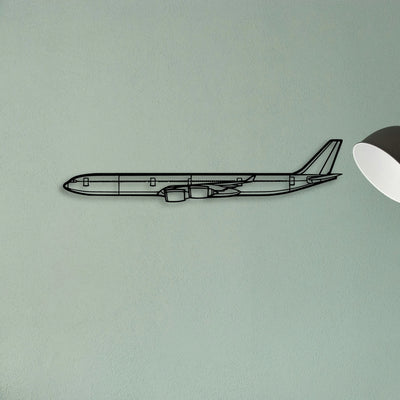 A340 600 2 Classic Aircraft Silhouette Metal Wall Art - Tinvibe