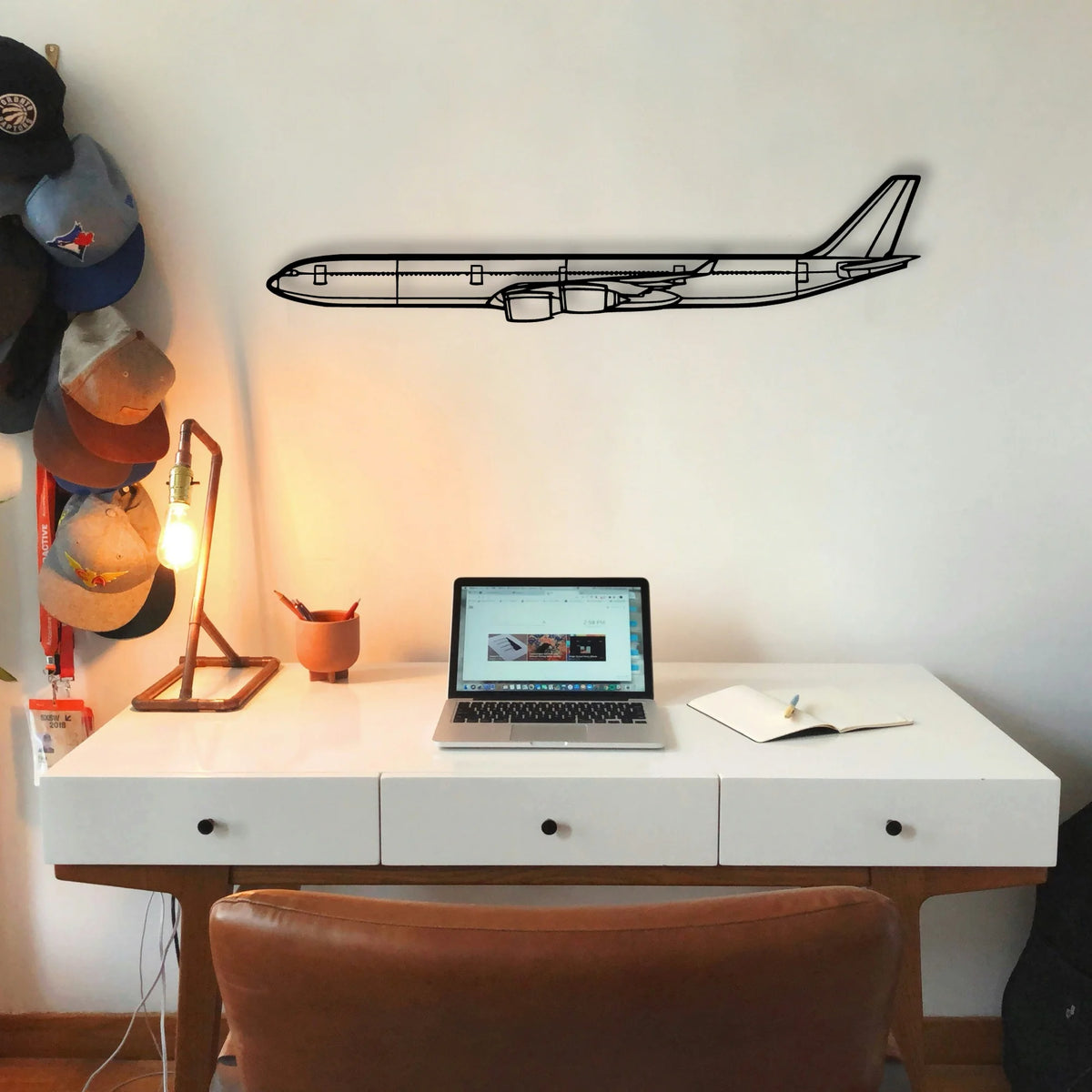 A340 600 2 Classic Aircraft Silhouette Metal Wall Art - Tinvibe