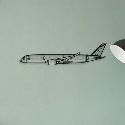 A350 2 Classic Aircraft Silhouette Metal Wall Art - Tinvibe