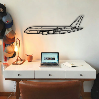 A380 800 Classic Aircraft Silhouette Metal Wall Art - Tinvibe