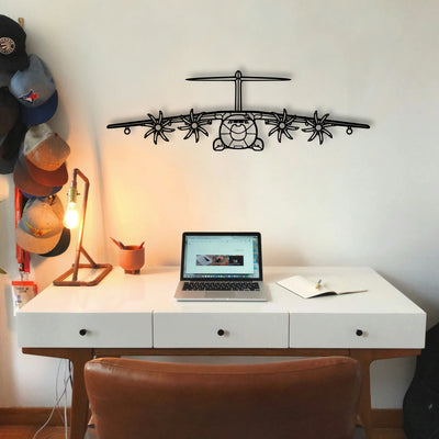 A400M Atlas 2 Classic Aircraft Silhouette Metal Wall Art - Tinvibe