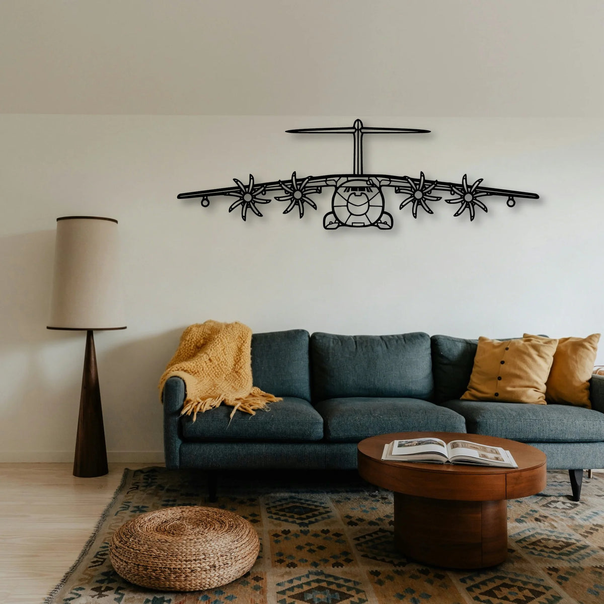 A400M Atlas 2 Classic Aircraft Silhouette Metal Wall Art - Tinvibe