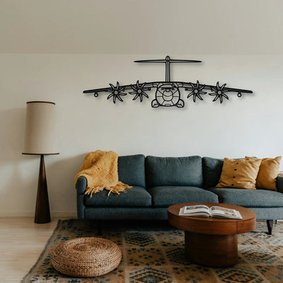 A400M Atlas 2 Classic Aircraft Silhouette Metal Wall Art - Tinvibe