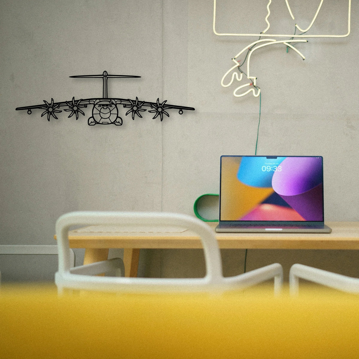 A400M Atlas 2 Classic Aircraft Silhouette Metal Wall Art - Tinvibe