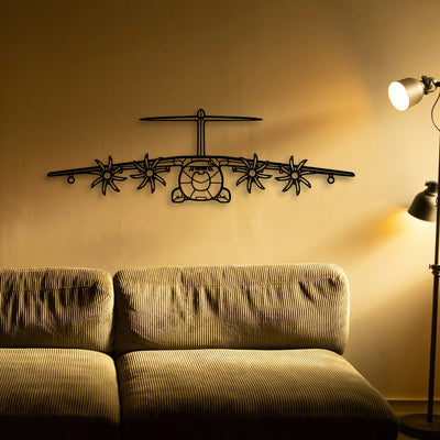 A400M Atlas 2 Classic Aircraft Silhouette Metal Wall Art - Tinvibe