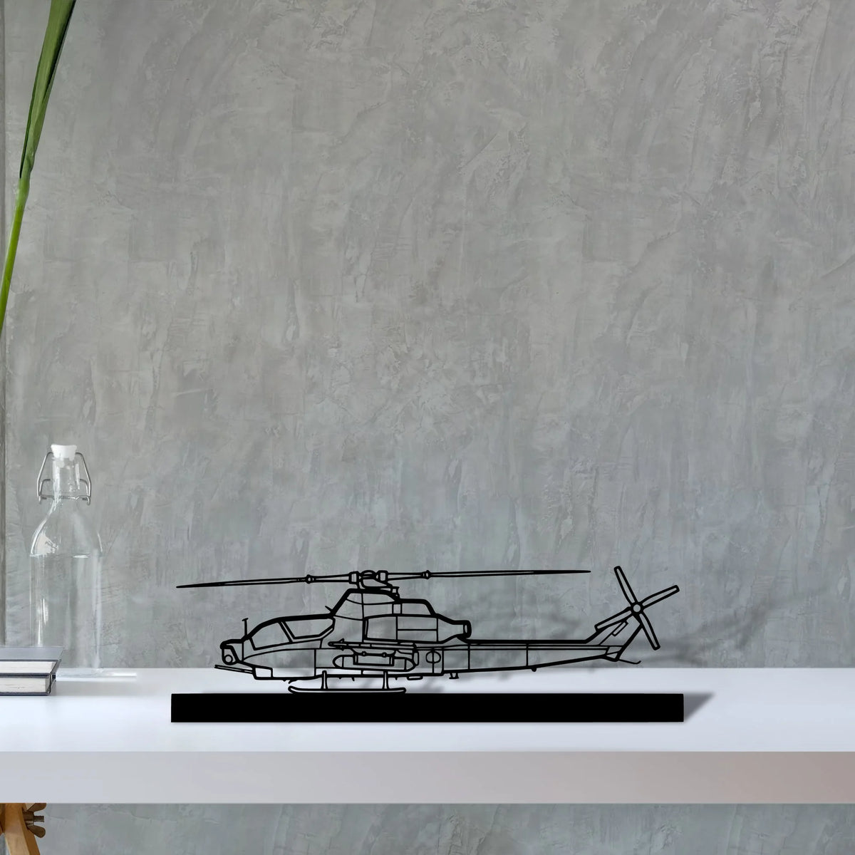 ah-1z-viper Silhouette Metal Art Stand - Tinvibe