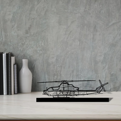 ah-1z-viper Silhouette Metal Art Stand - Tinvibe